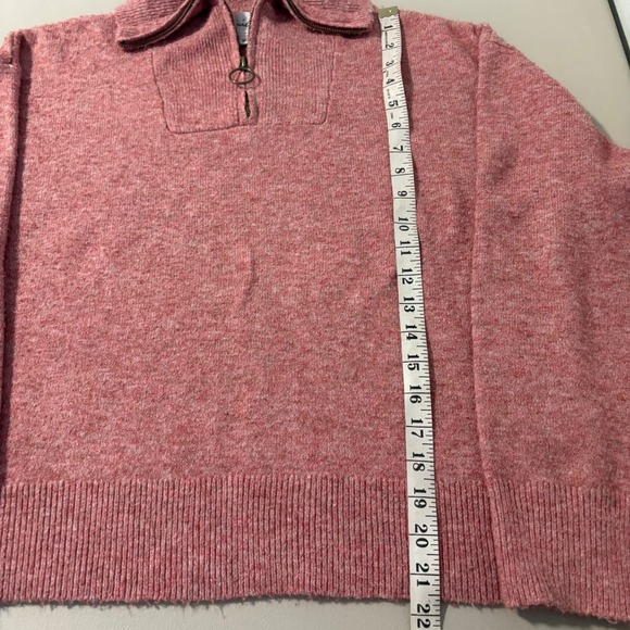 Organic Rage Women's Pink Marled Knit Quarter Zip Sweater Pullover XL Comfy - Picture 4 of 10